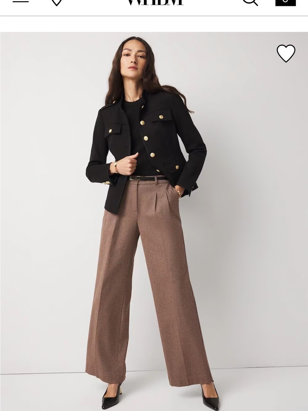 White House Black Market High Rise Belted Tweed Wide Leg Pant Size 10 Short